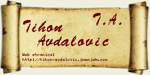 Tihon Avdalović vizit kartica
